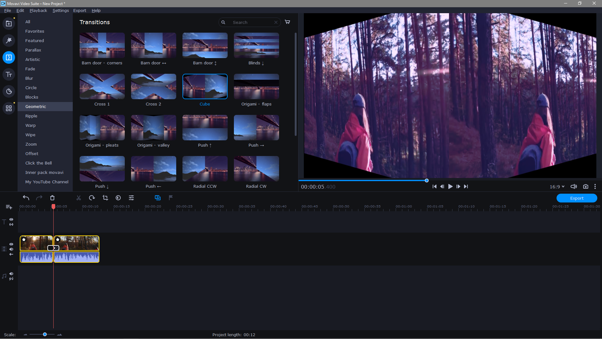screenshot of Movavi Video Editor Plus